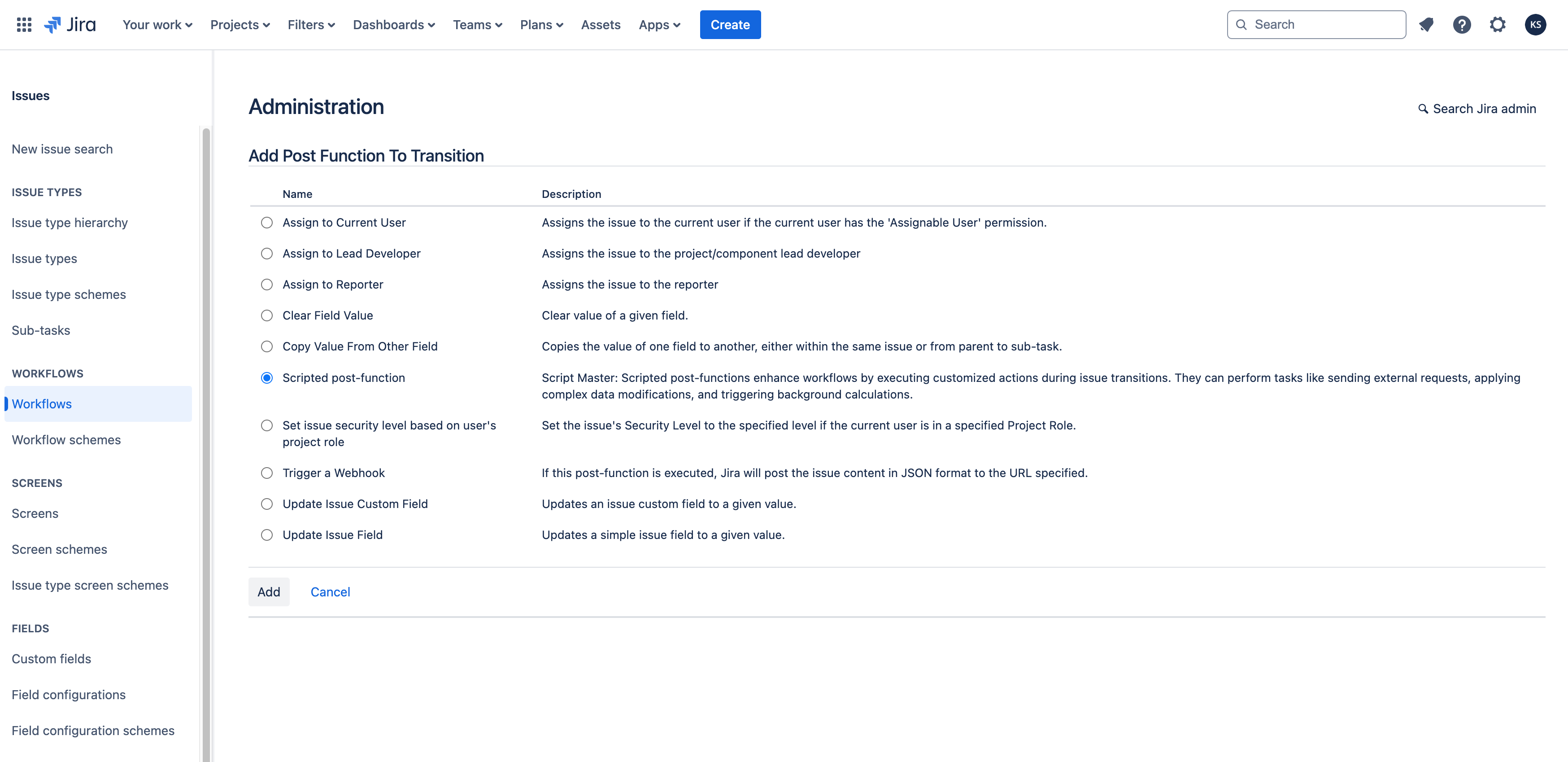 Workflow post-functions | KaiserSoft Apps Documentation Hub